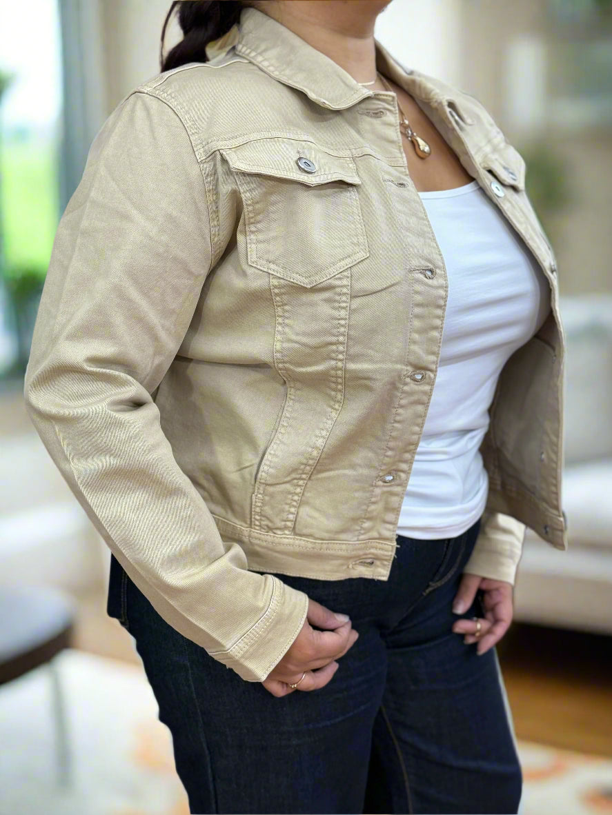KERRY COTTON COLOURED DENIM JACKET -