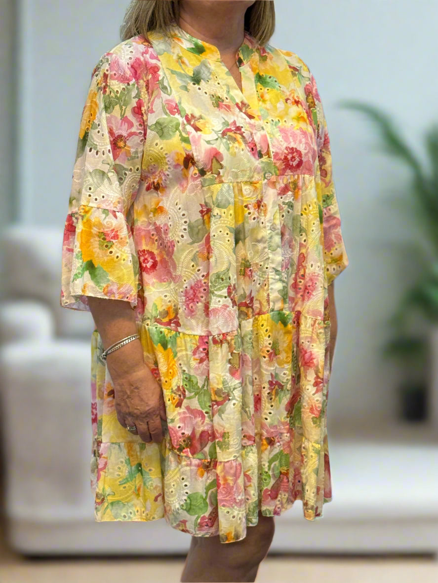 HAYLEY- EMB ANGLAIS SMOCK TINIC DRESS