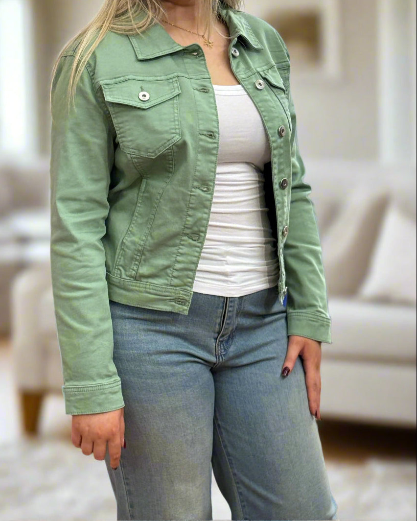 KERRY COTTON COLOURED DENIM JACKET -