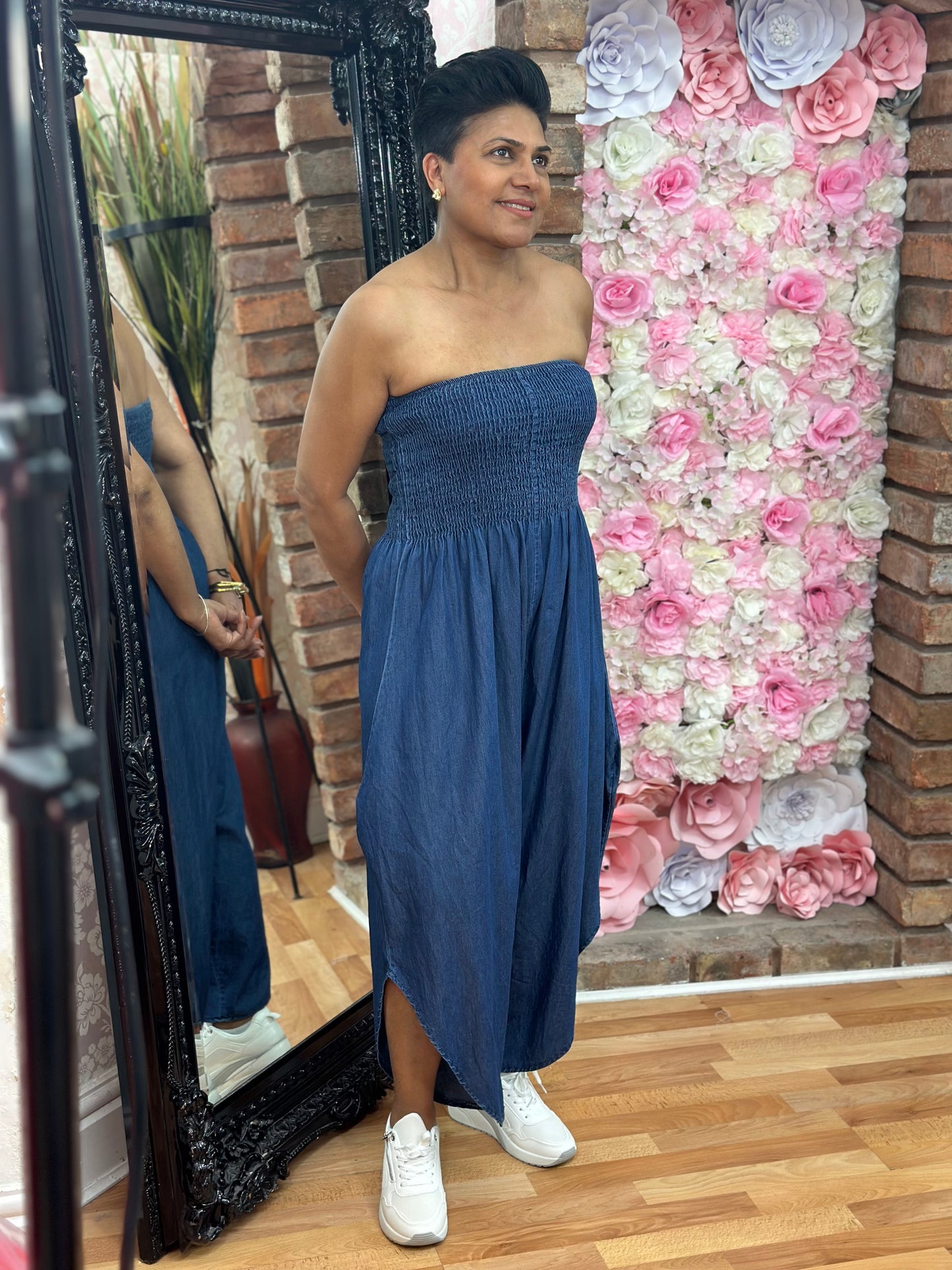 DENIM BOOBTUBE J/SUIT-