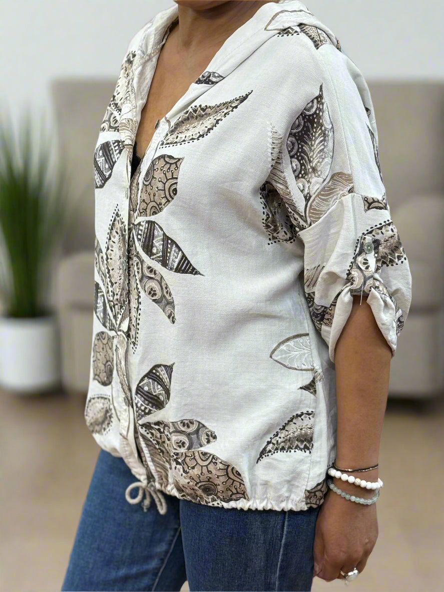 ZANDRA- DRAWSTING HOODIE TOP