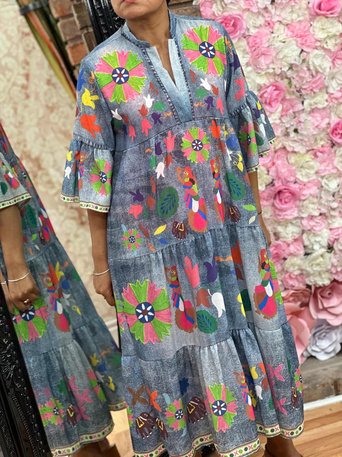 AZTEC MIDAXI SMOCK DRESS - #LASTONELEFT