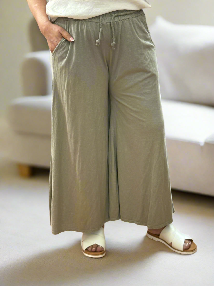 VERITY- WIDE PALAZZO JERSEY CULOT