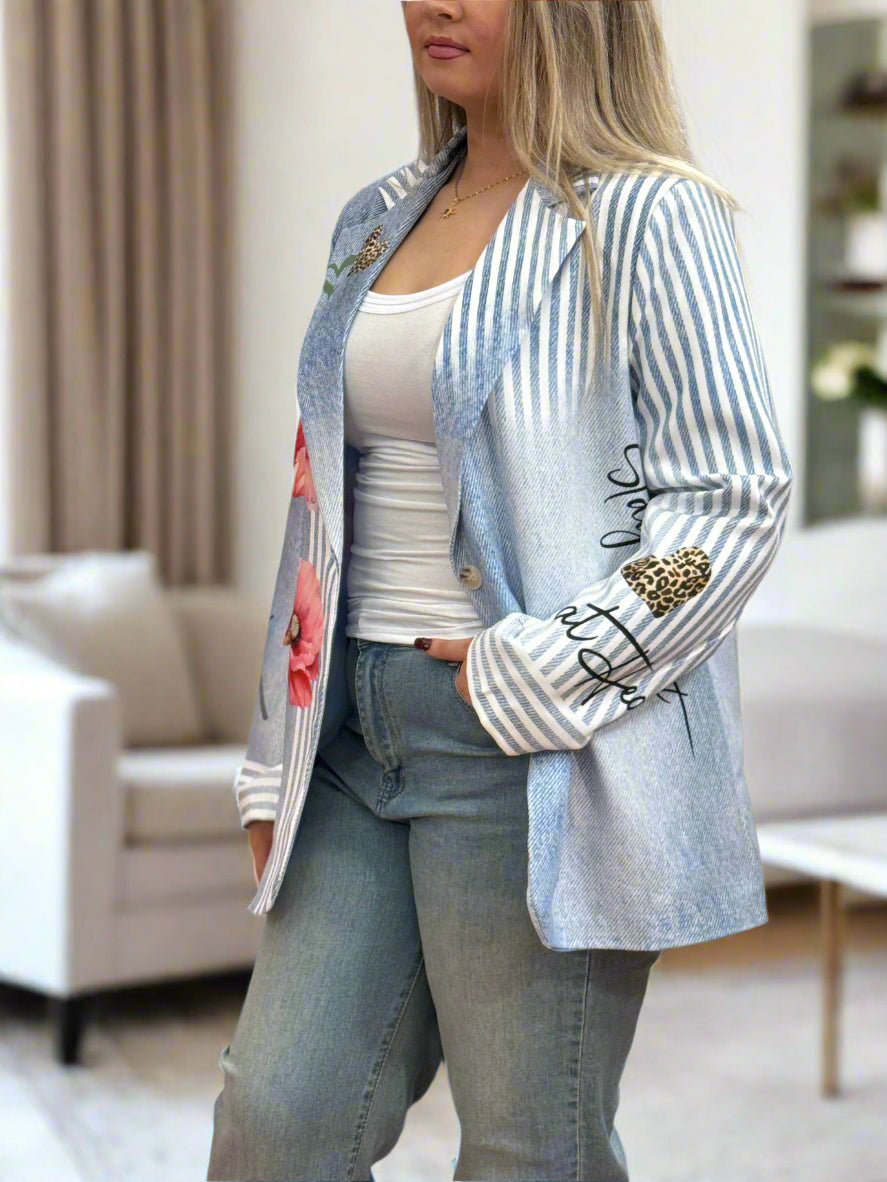 FIFI- DENIM LOOK GRAFFITI BLAZER