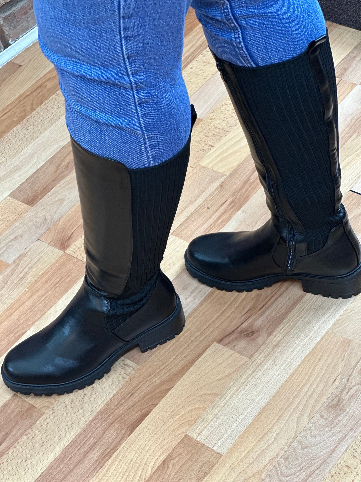 TORI HALF/HALF KNEEHIGH BOOT-BLACK
