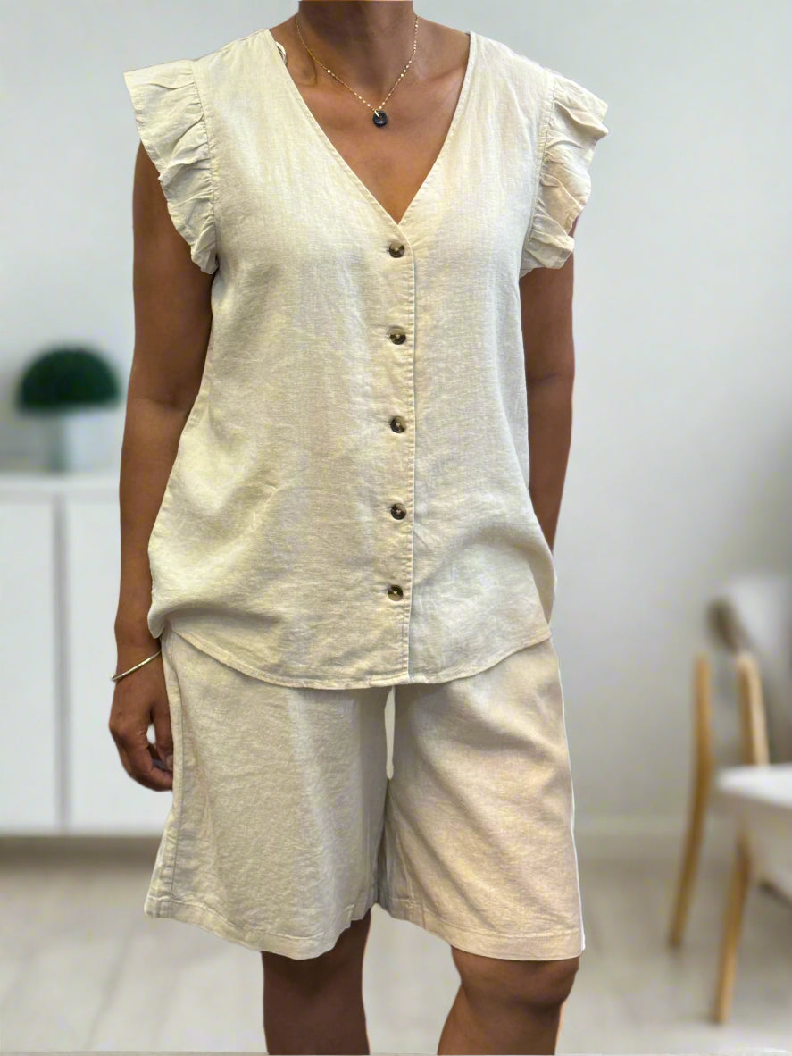 BYOUNG-FALAKKA LINEN SHORTS -