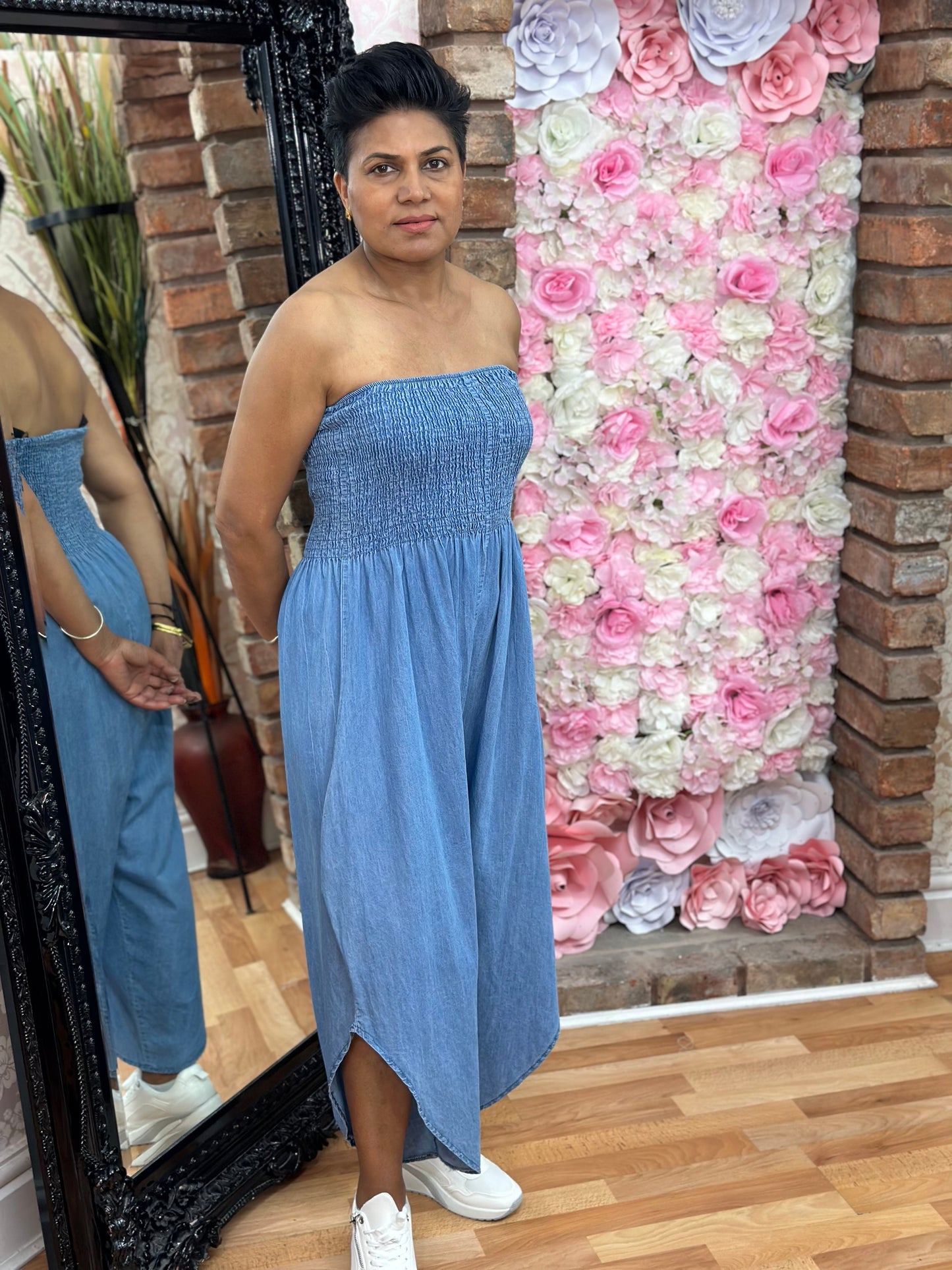 DENIM BOOBTUBE J/SUIT-