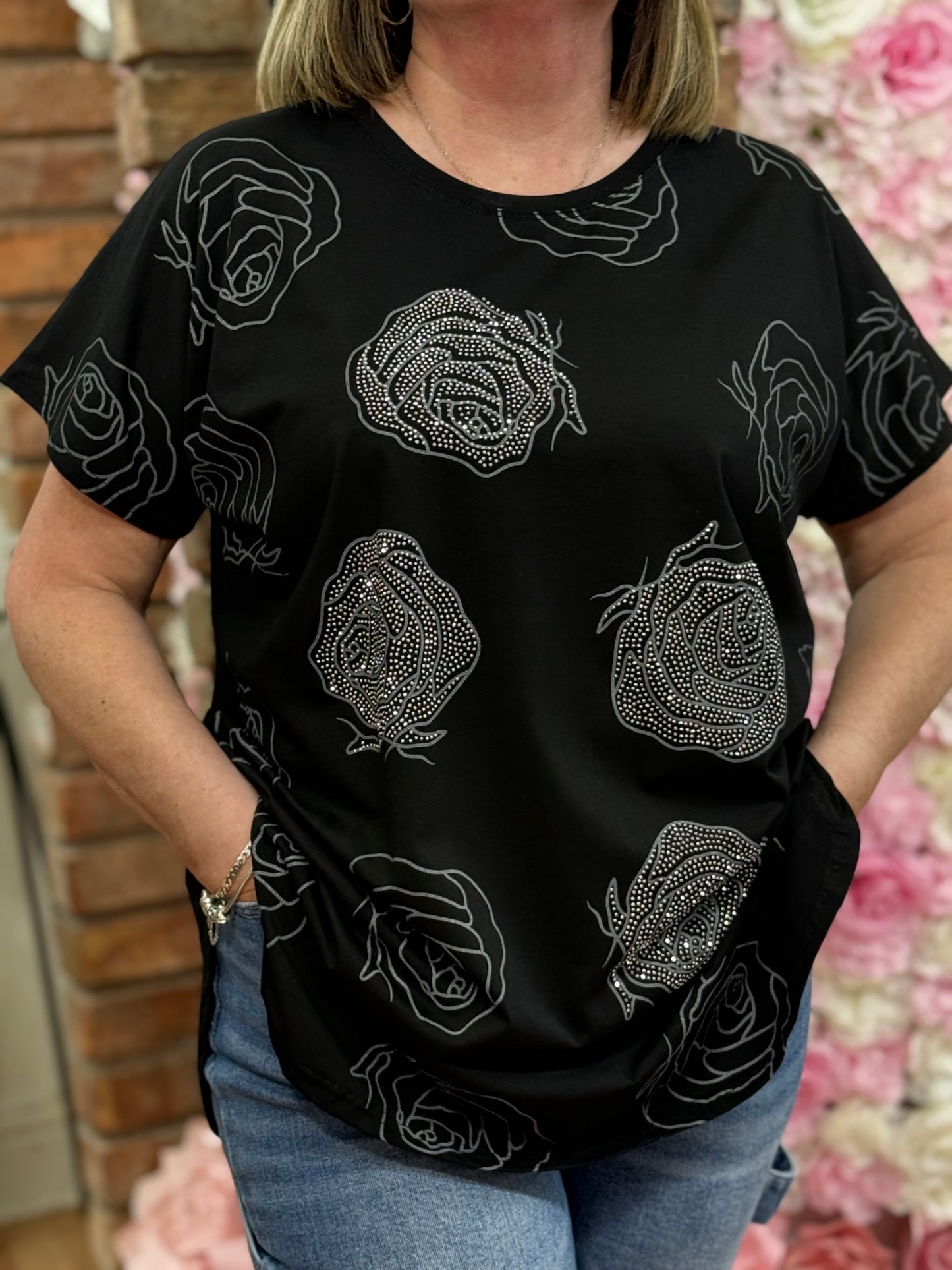 BELLA-D-INSPIRED O/S ROSE TEE