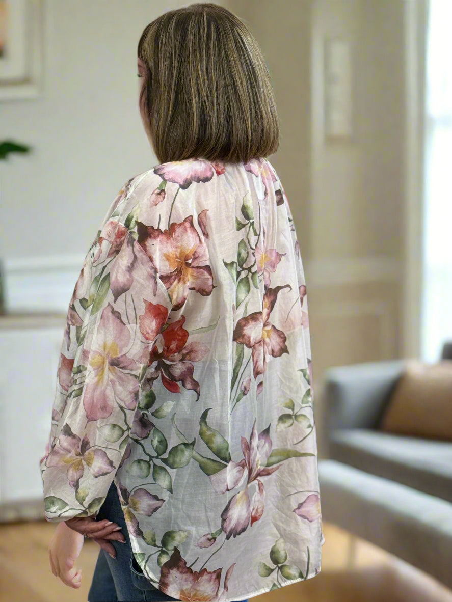 ORLA-OVERSIZED SILKY OS PRINT TOP