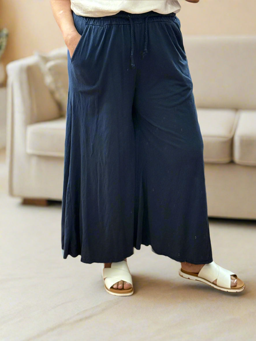 VERITY- WIDE PALAZZO JERSEY CULOT