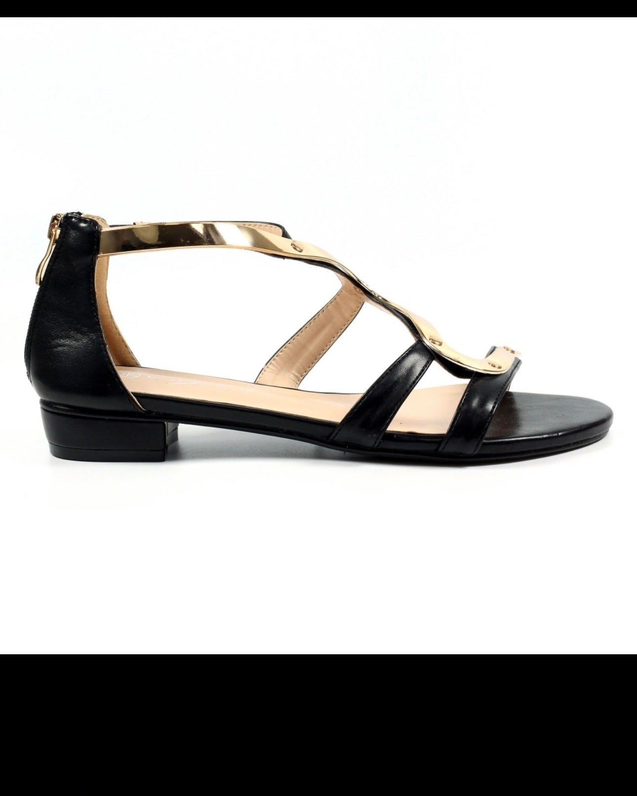 LUNAR- GIRONA ZIP BACK SANDAL BLACK