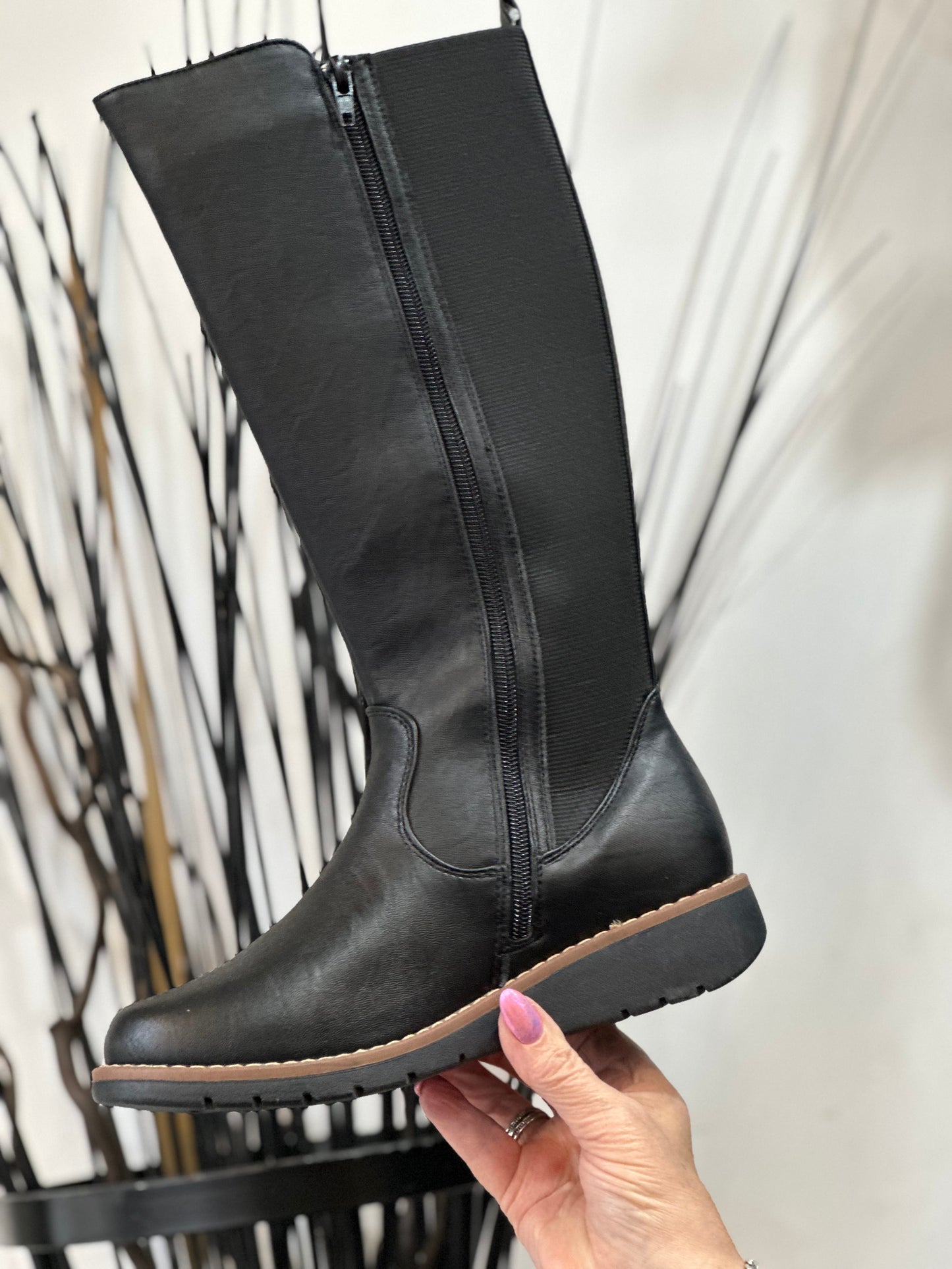 LISA - LOW WEDGE BOOT-BLACK --#FLASH££OFF