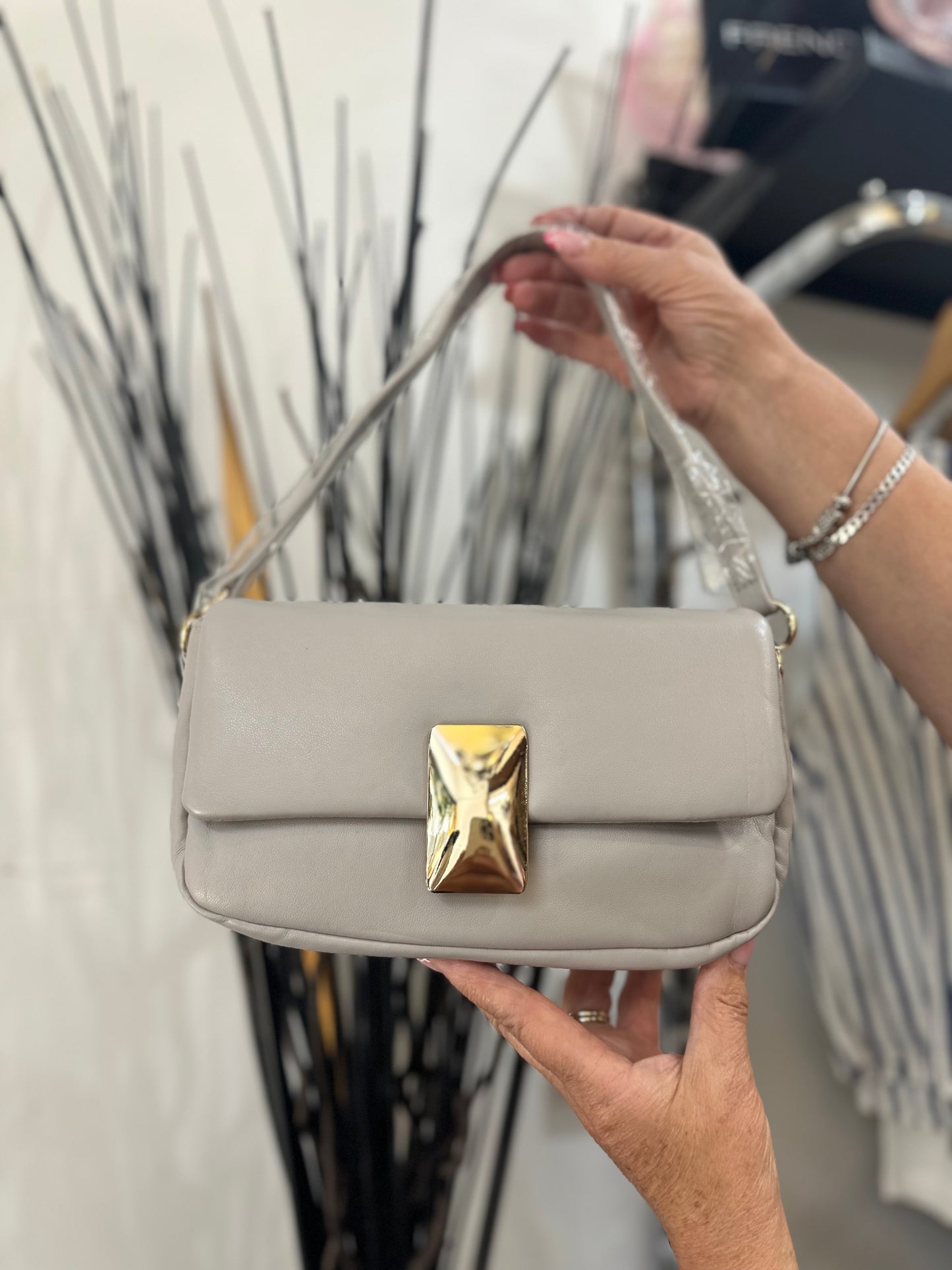NIKKI SOFT TOUCH GOLD BUCKLE BAG
