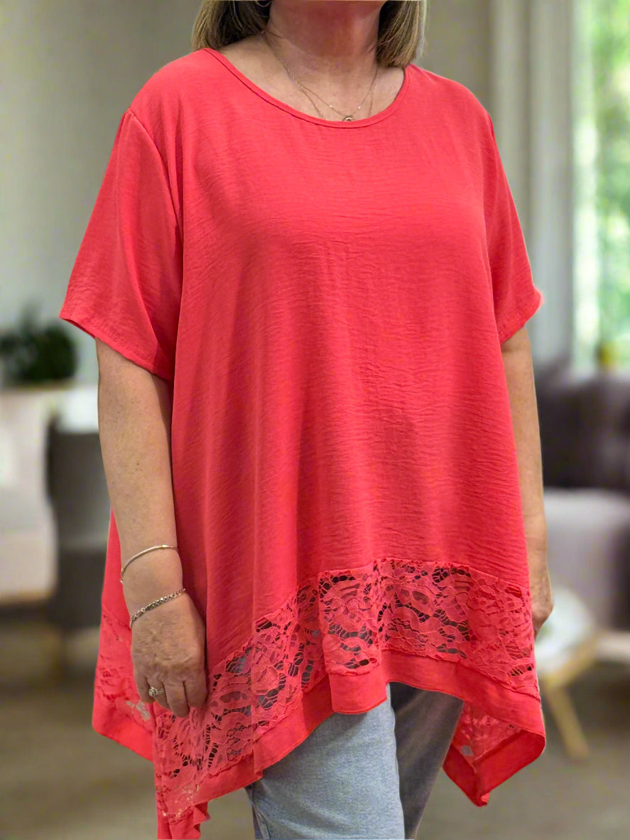 ST IVES-IDA A LINE LACE TOP