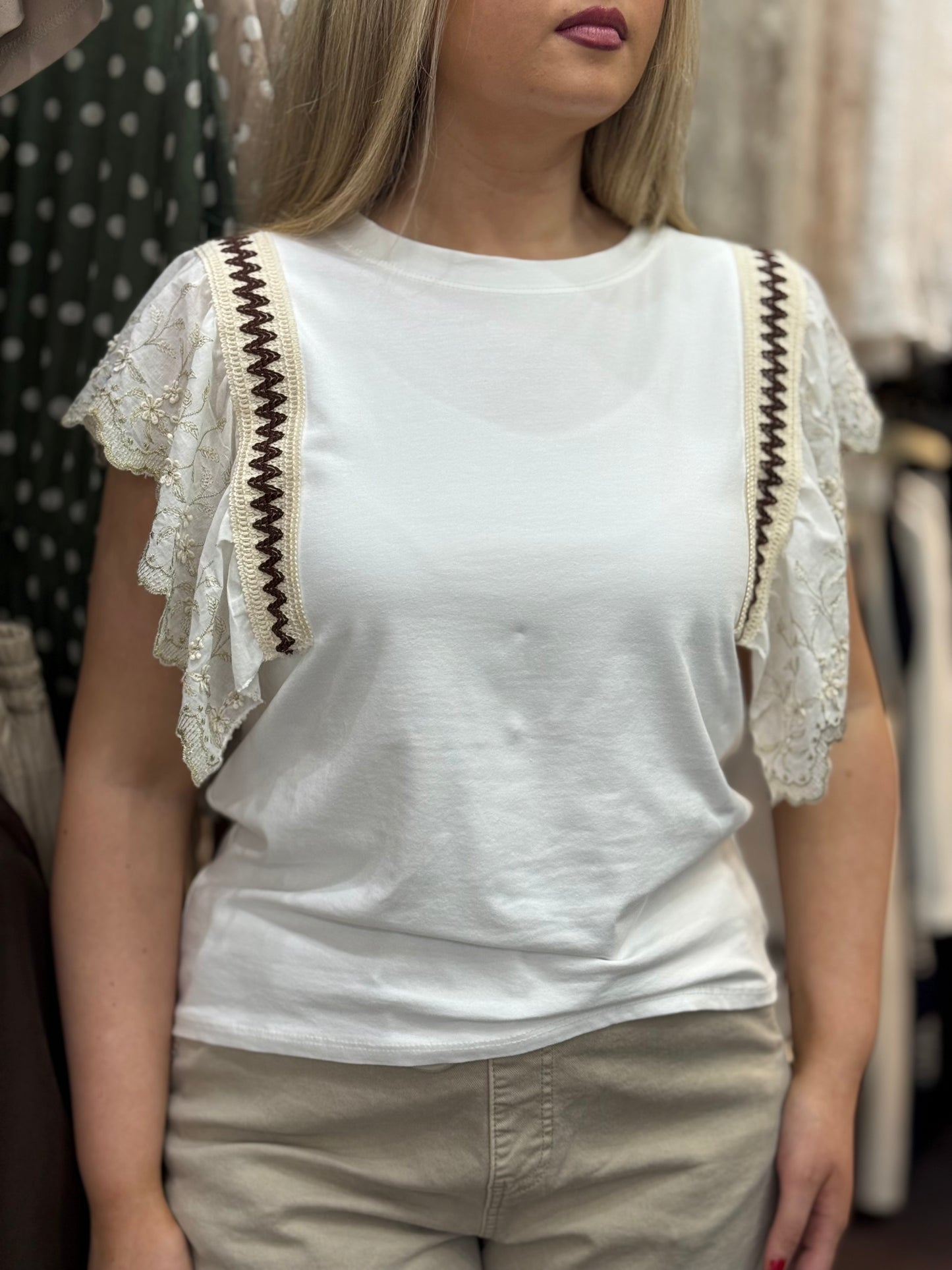 ROMA TEE- AMARA SCALLOP BRAID SLV