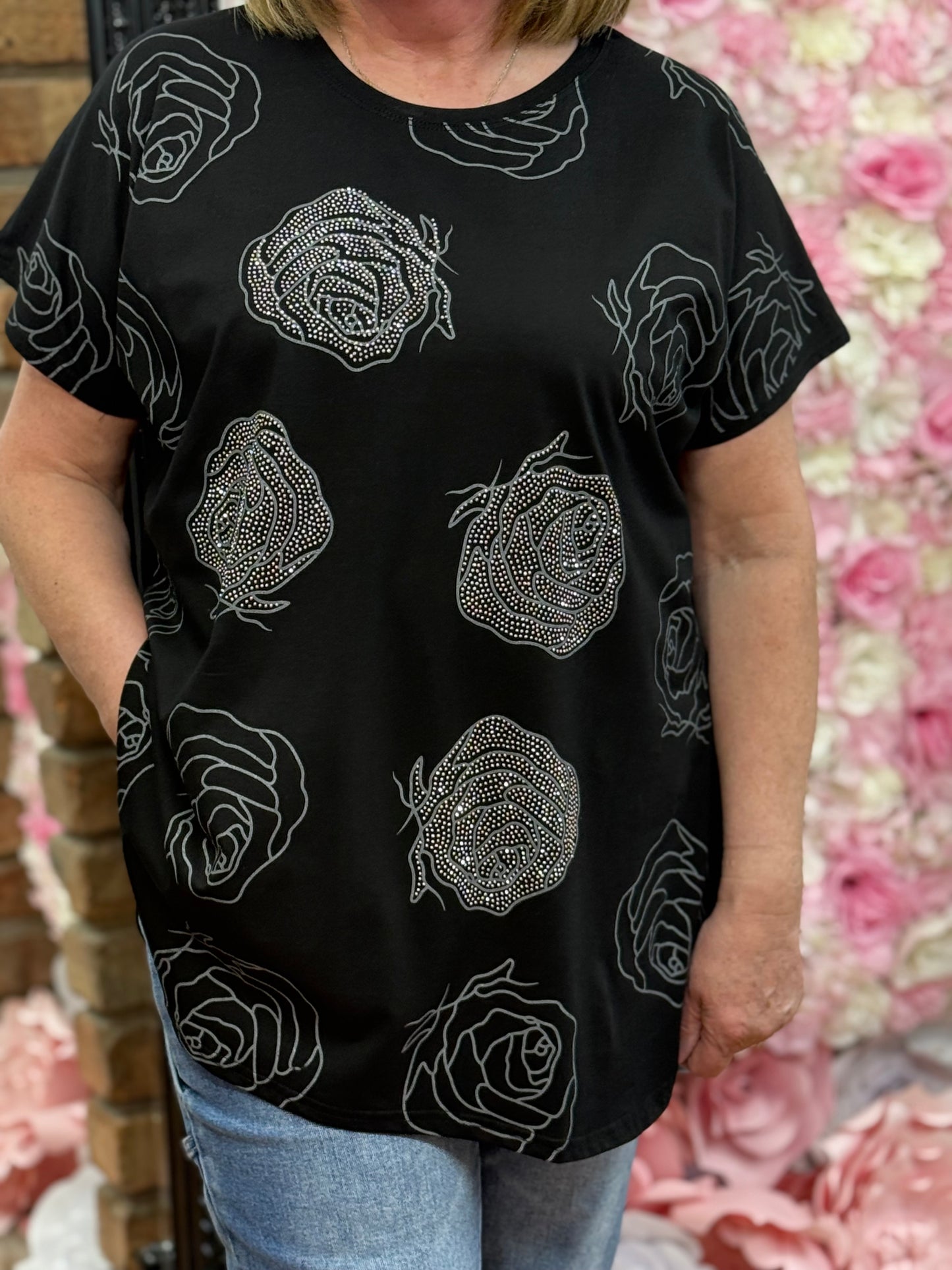 BELLA-D-INSPIRED O/S ROSE TEE