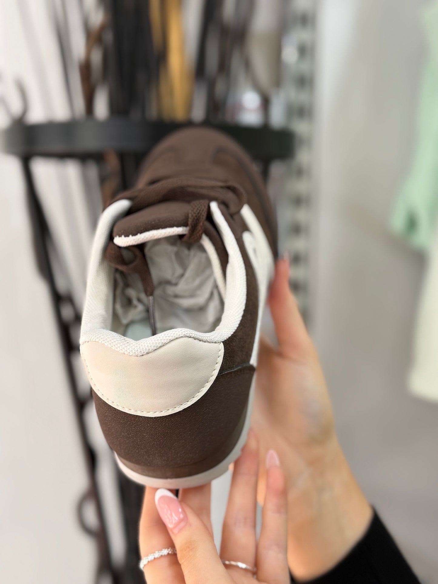 ELENA- BROWN/CREAM LACE-UP TRAINER 🐣 AutoEaster£5off@checkout