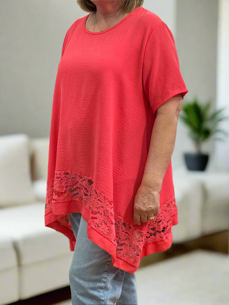 ST IVES-IDA A LINE LACE TOP