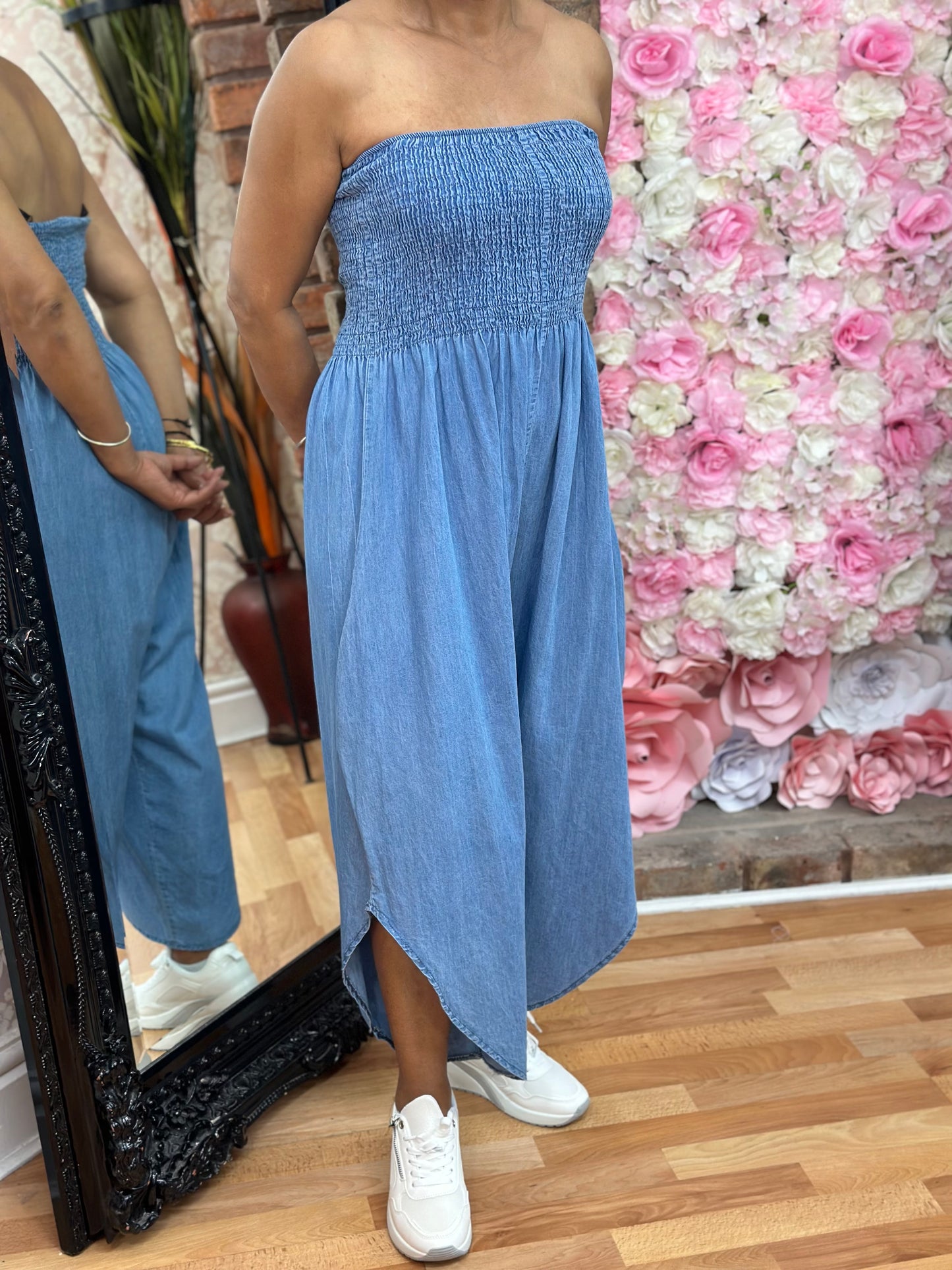 DENIM BOOBTUBE J/SUIT-