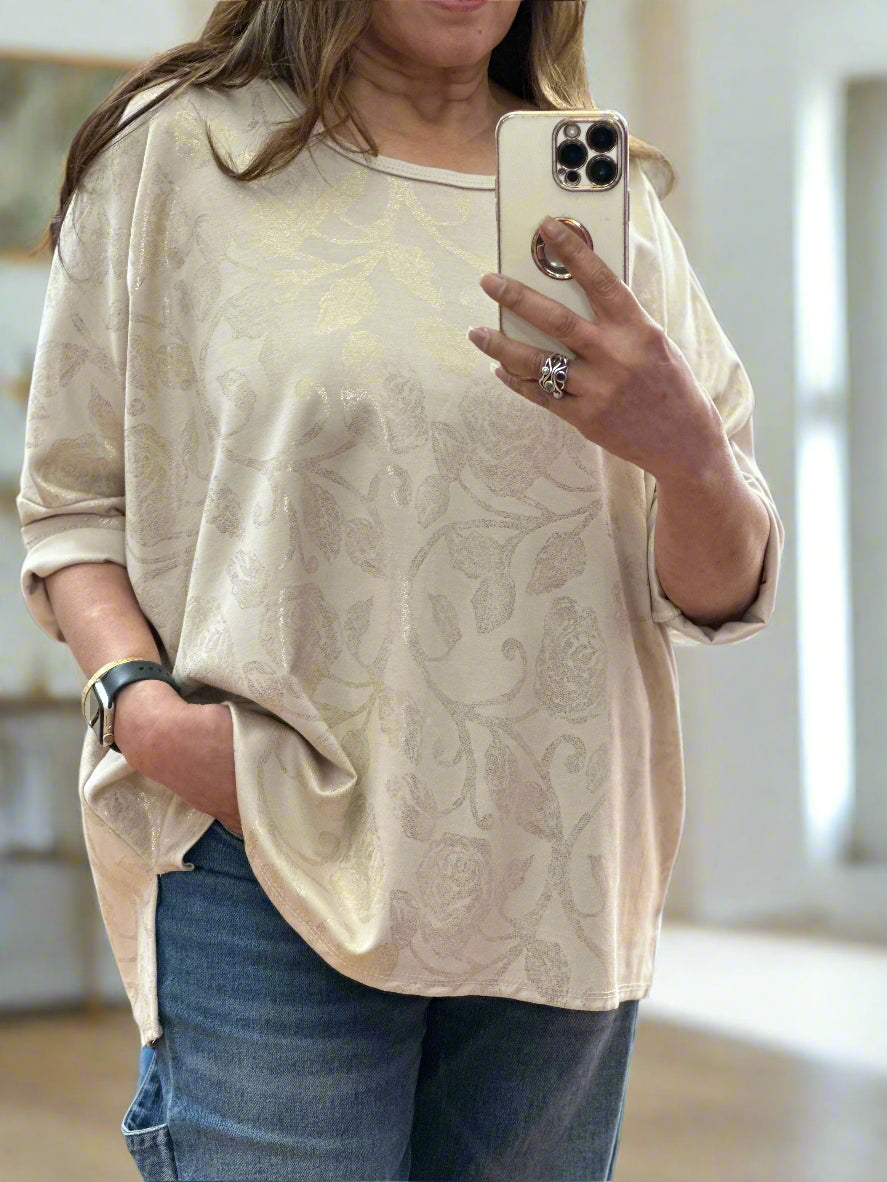 GOLD EMBOSSED SCUBA SWEAT TOP
