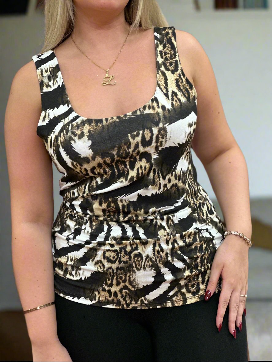 FINN ANIMAL PRINT VEST TOP