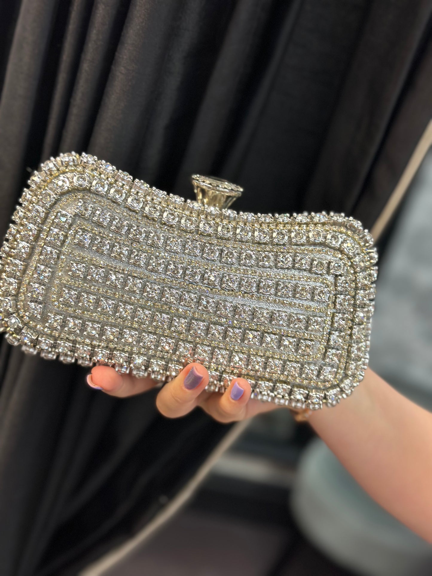 DOUBLE DIAMANTE CLUTCH-ALL COLOURS