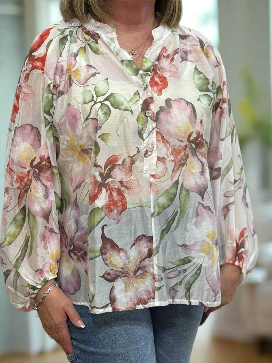 ORLA-OVERSIZED SILKY OS PRINT TOP
