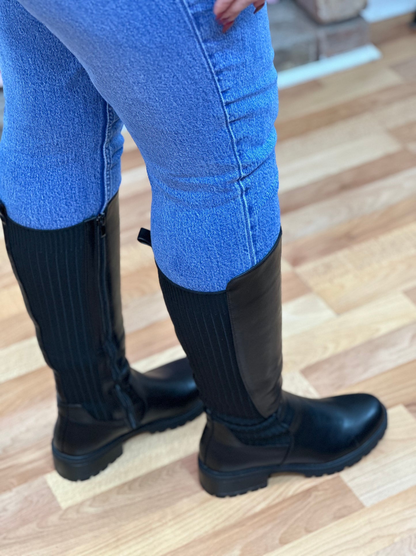 TORI HALF/HALF KNEEHIGH BOOT-BLACK