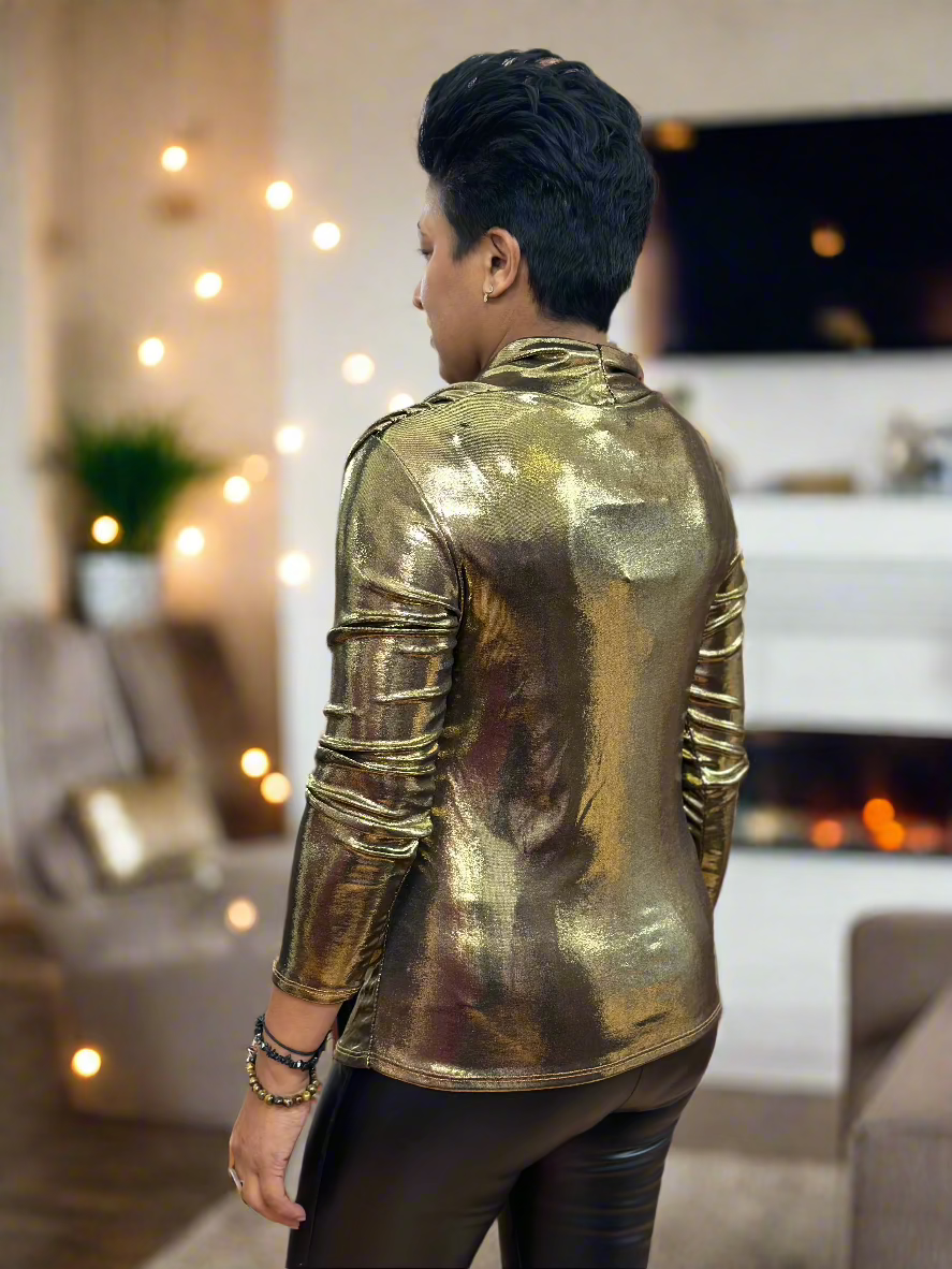 FOIL COWL NECK