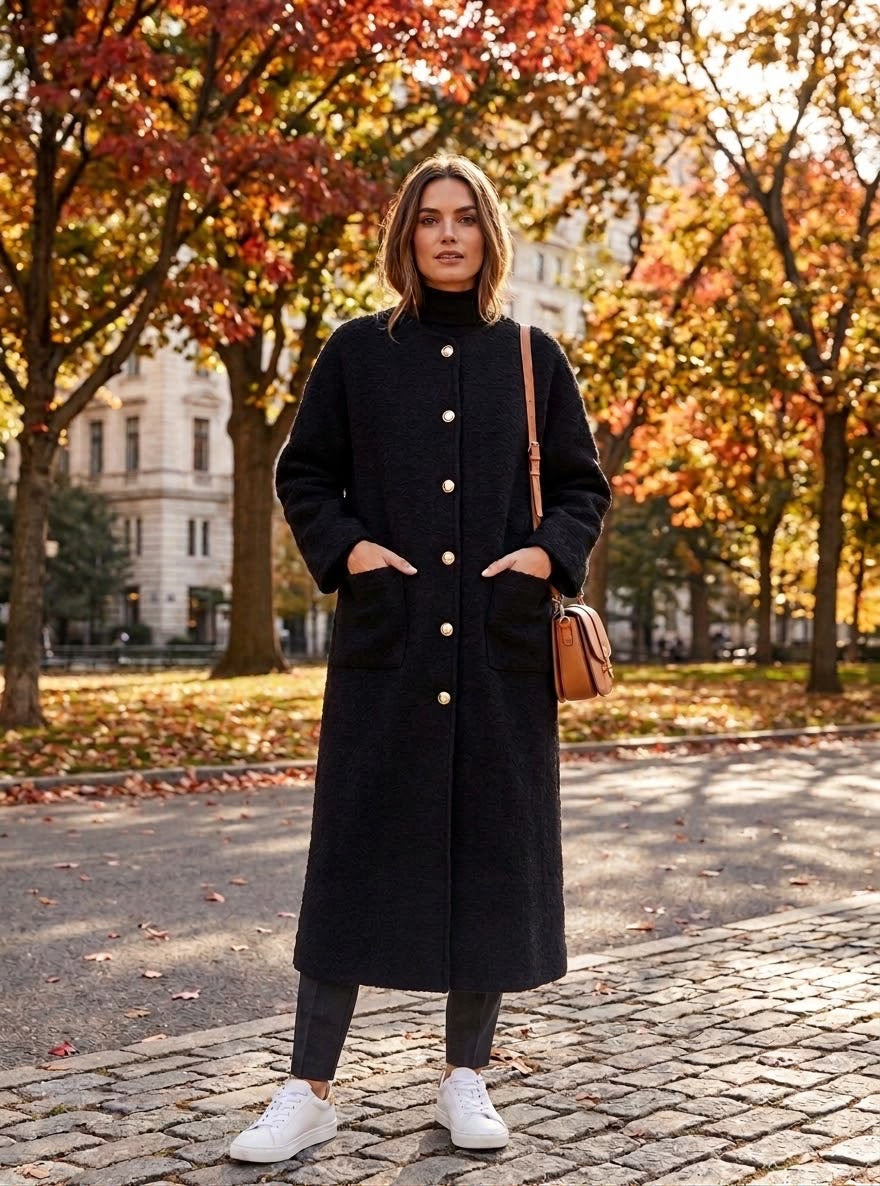 MAEVE- GOLD BTNS MELTON DUSTER COAT