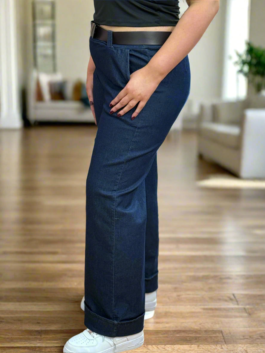 BLAIR-WIDE LEG TURN UP DENIM