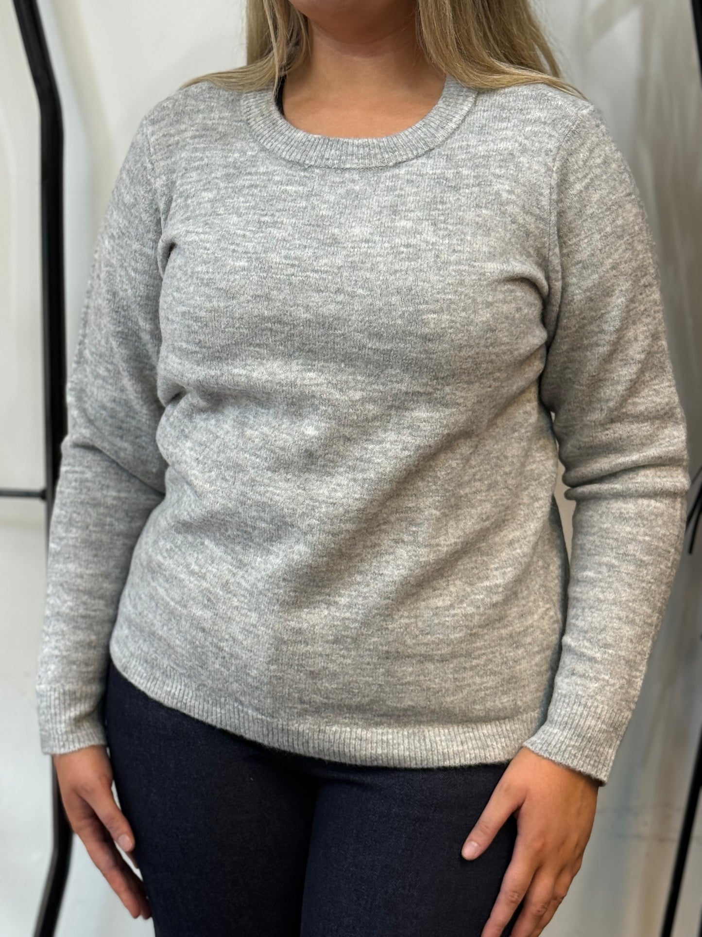 FRANSA- ELLIS R/NK JUMPER -GREY