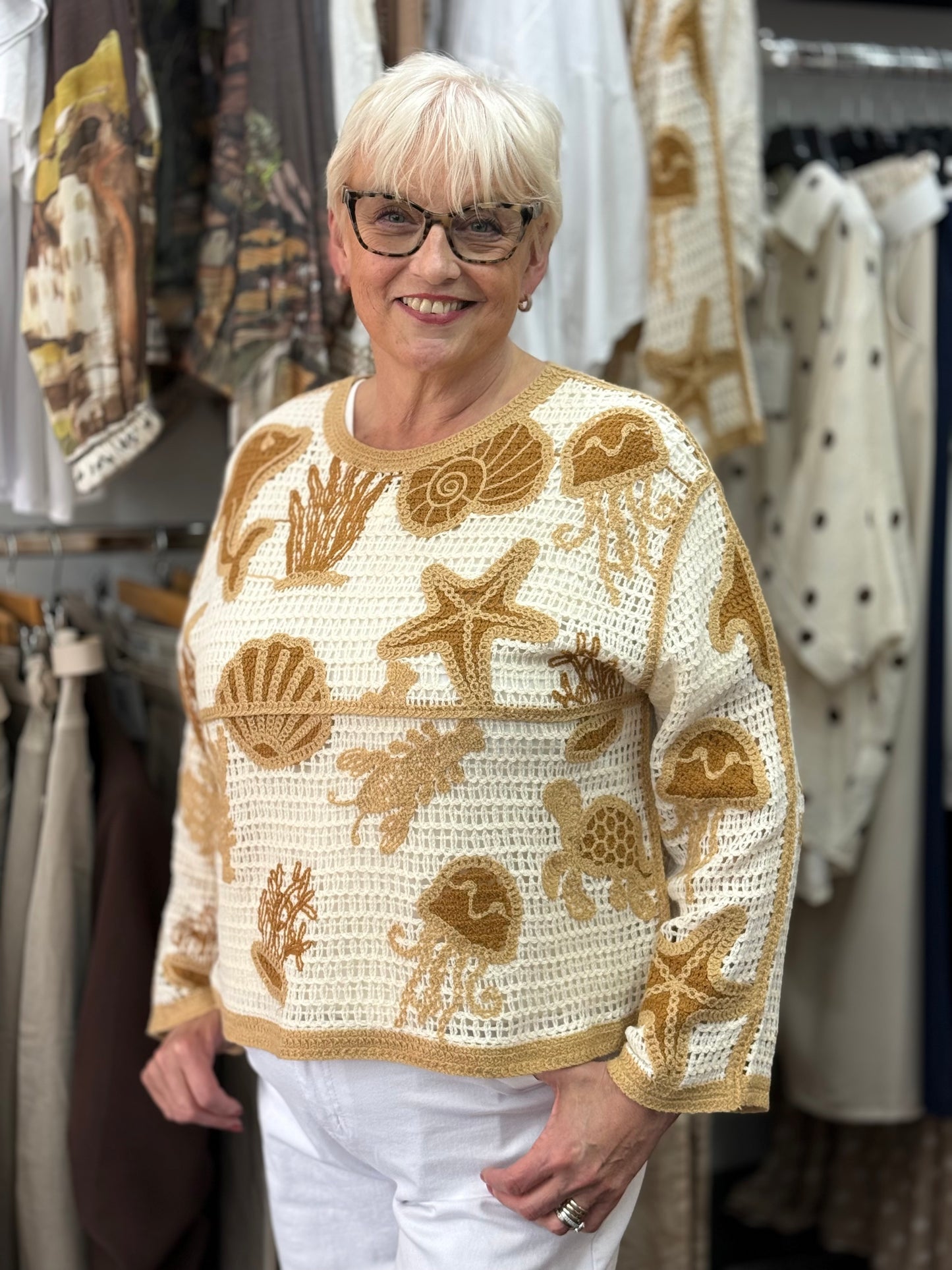TAYLOR-SEALIFE CROCHET TOP