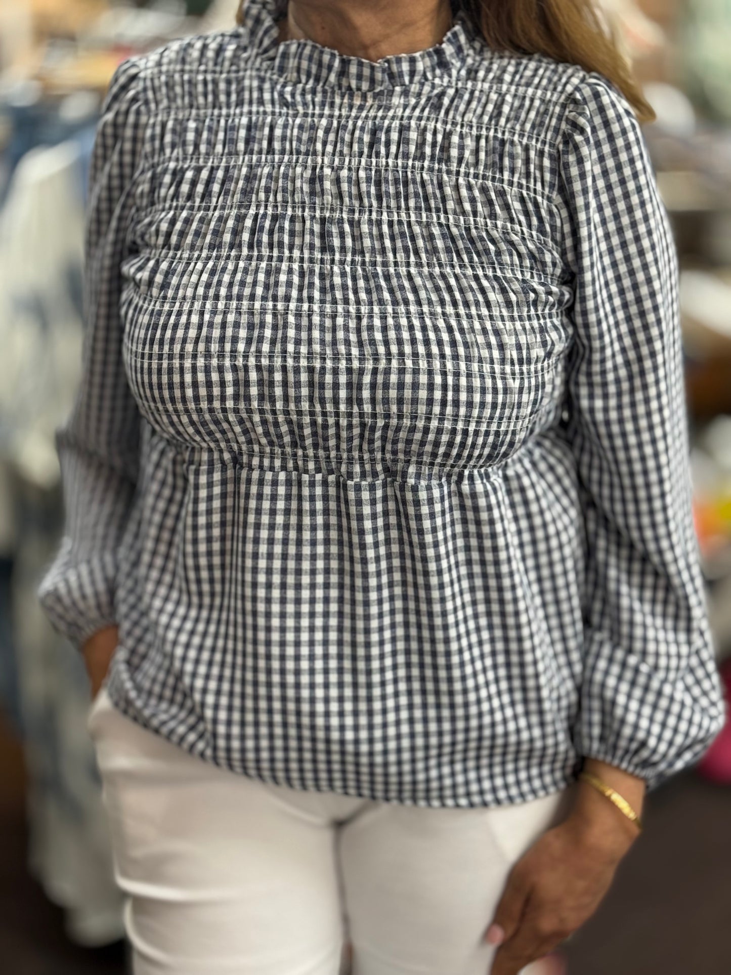 5- LEXI-GINGHAM ROUCH TOP #BankHoliday - Fits 8-12
