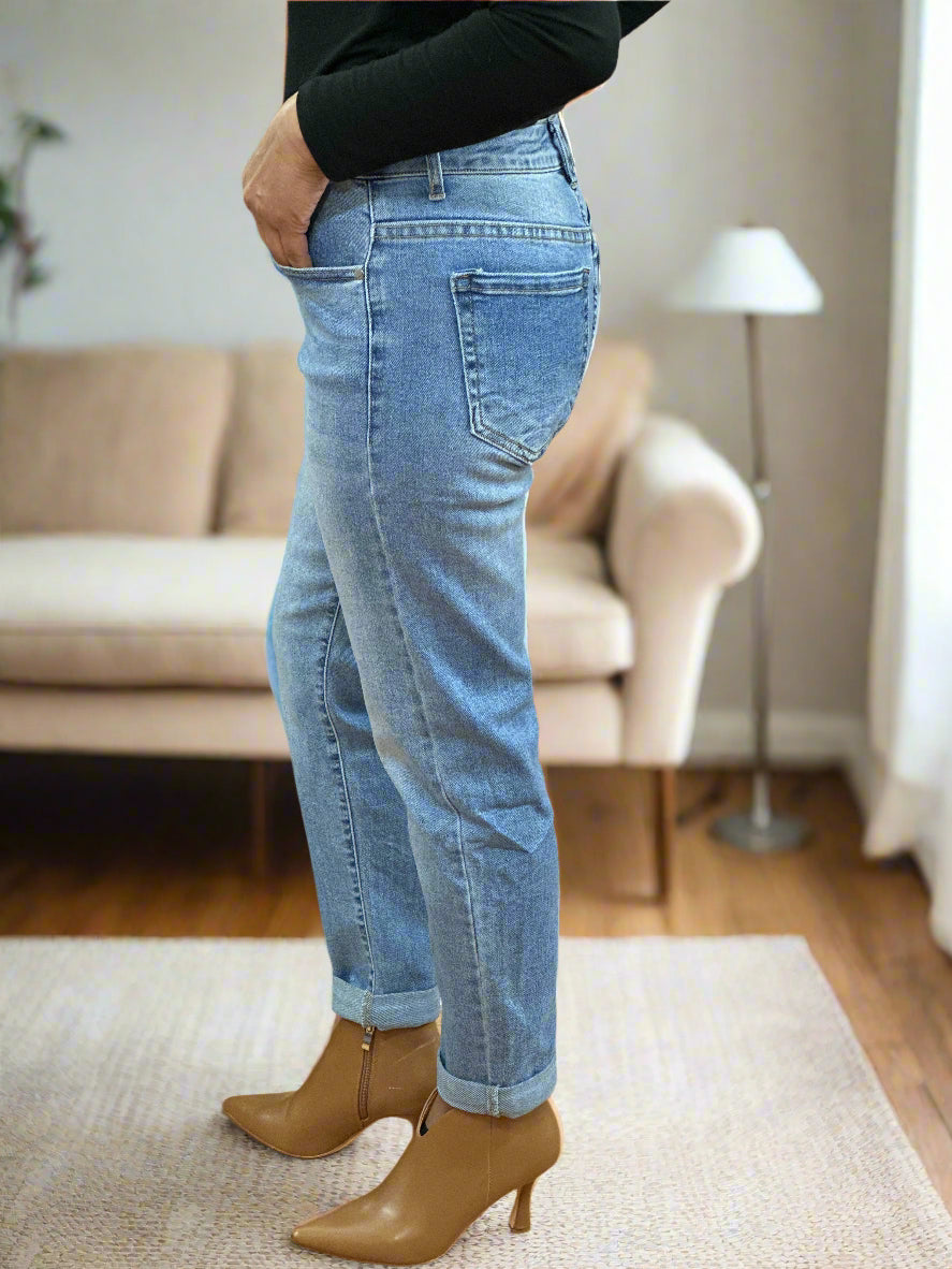 JESSIE- GSMACK MOM FIT-L/DENIM