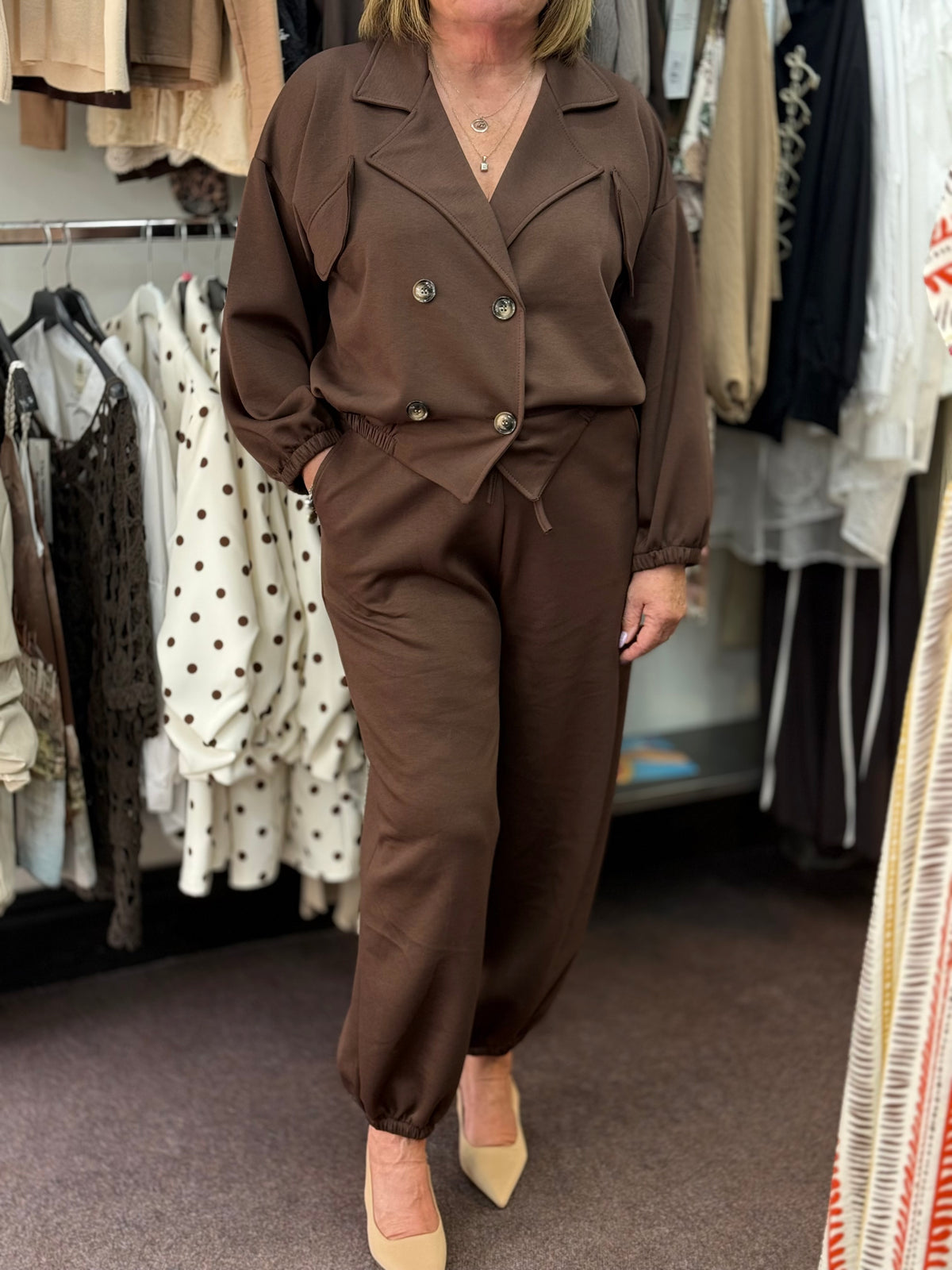KENNEDY- DOUBLE BREASTED JKT LOUNGE SET - fits size 12-18