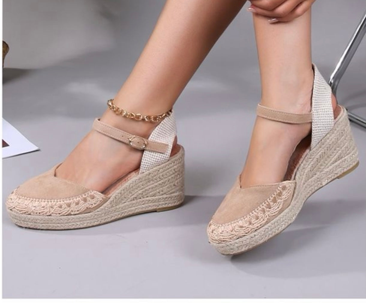 HAVANA-SUEDETTE WEDGE ESPEDRIL