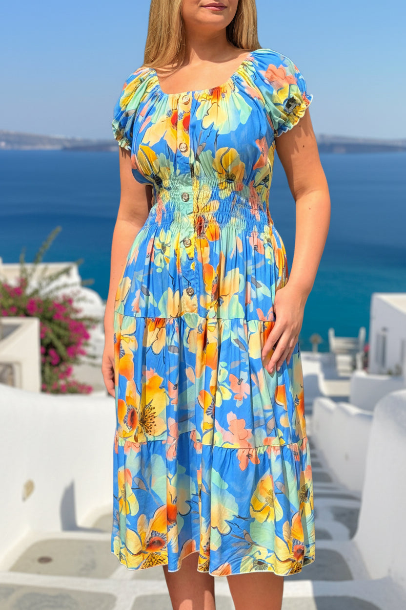 KAT-BARDOT MIDI PRINT DRESS