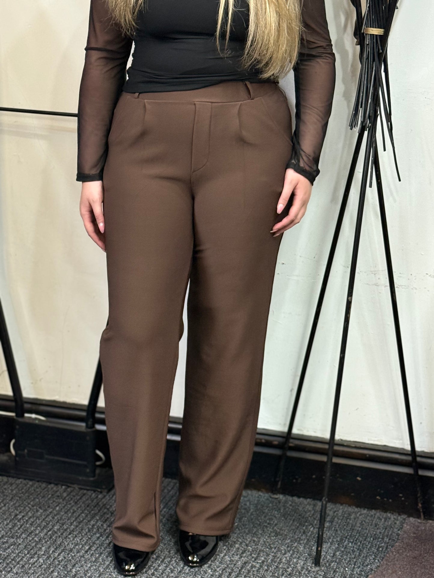 JINNY-MWBASIC SCUBA TROUSER-BROWN