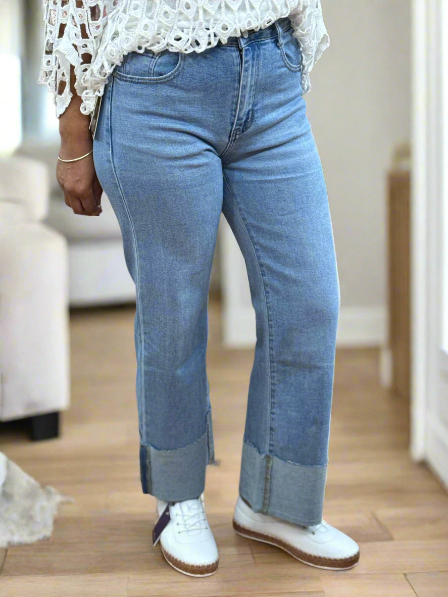 GEORGIE-TURN-UP W/LEG ANKLE JEAN