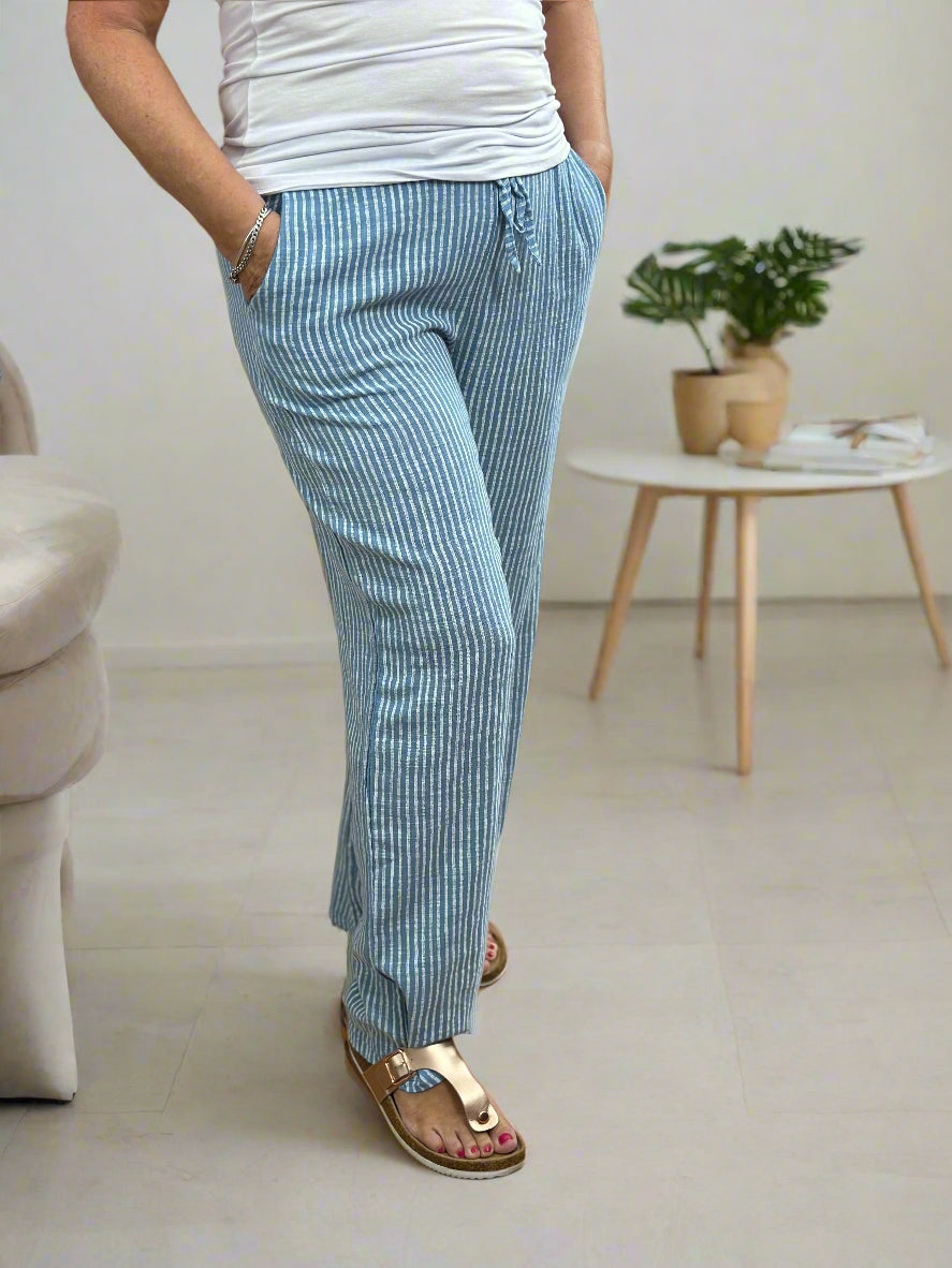 HENLEY - MARCY PINSTRIPE STRAIGHT FIT