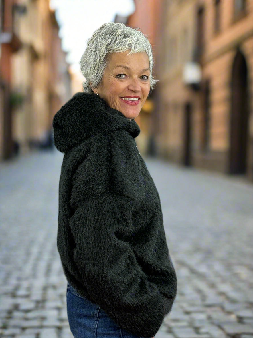 KIMBERLEY- FAUX FUR LOOK HOODY JACKET