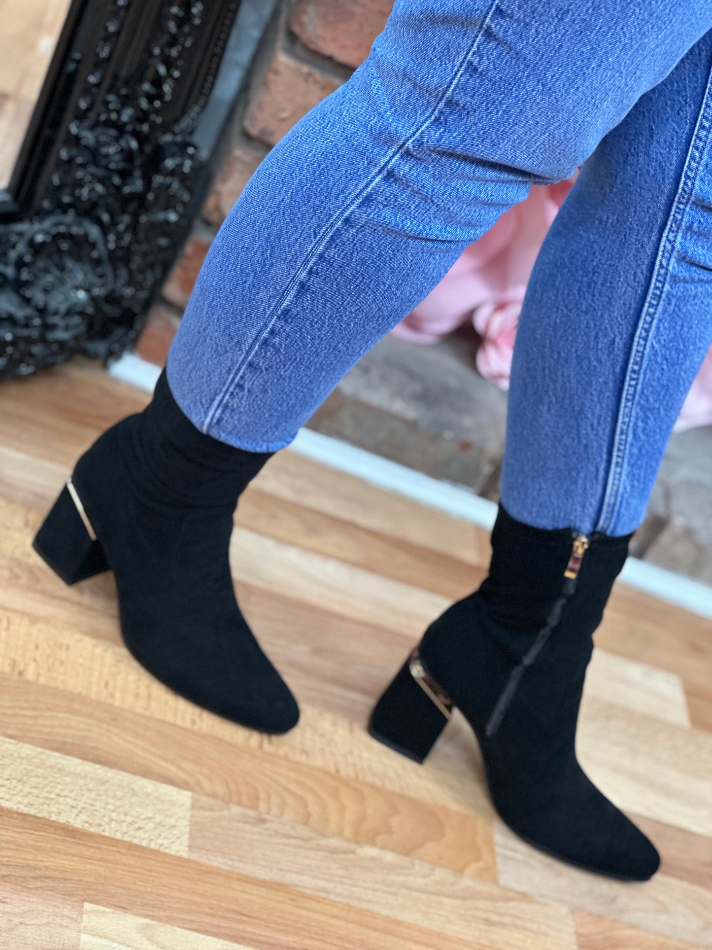 TED SUEDETTE SOCK BOOT-BLACK -#PAYDAY SAVING- FLASH40%
