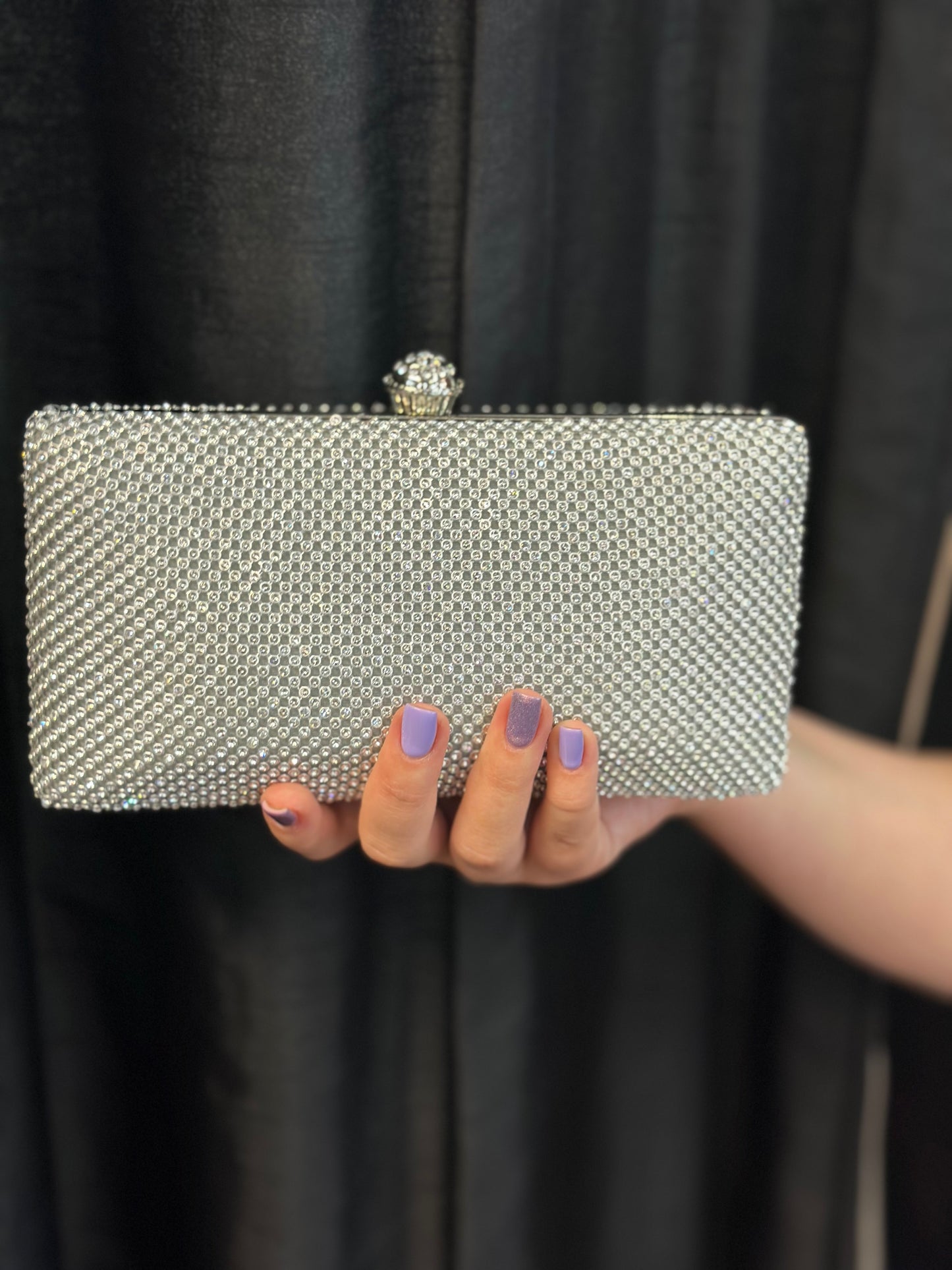 DOUBLE DIAMANTE CLUTCH-ALL COLOURS