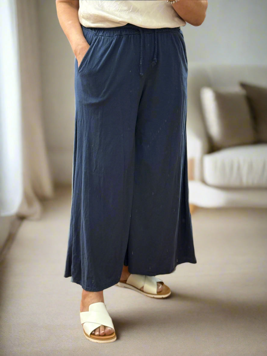VERITY- WIDE PALAZZO JERSEY CULOT