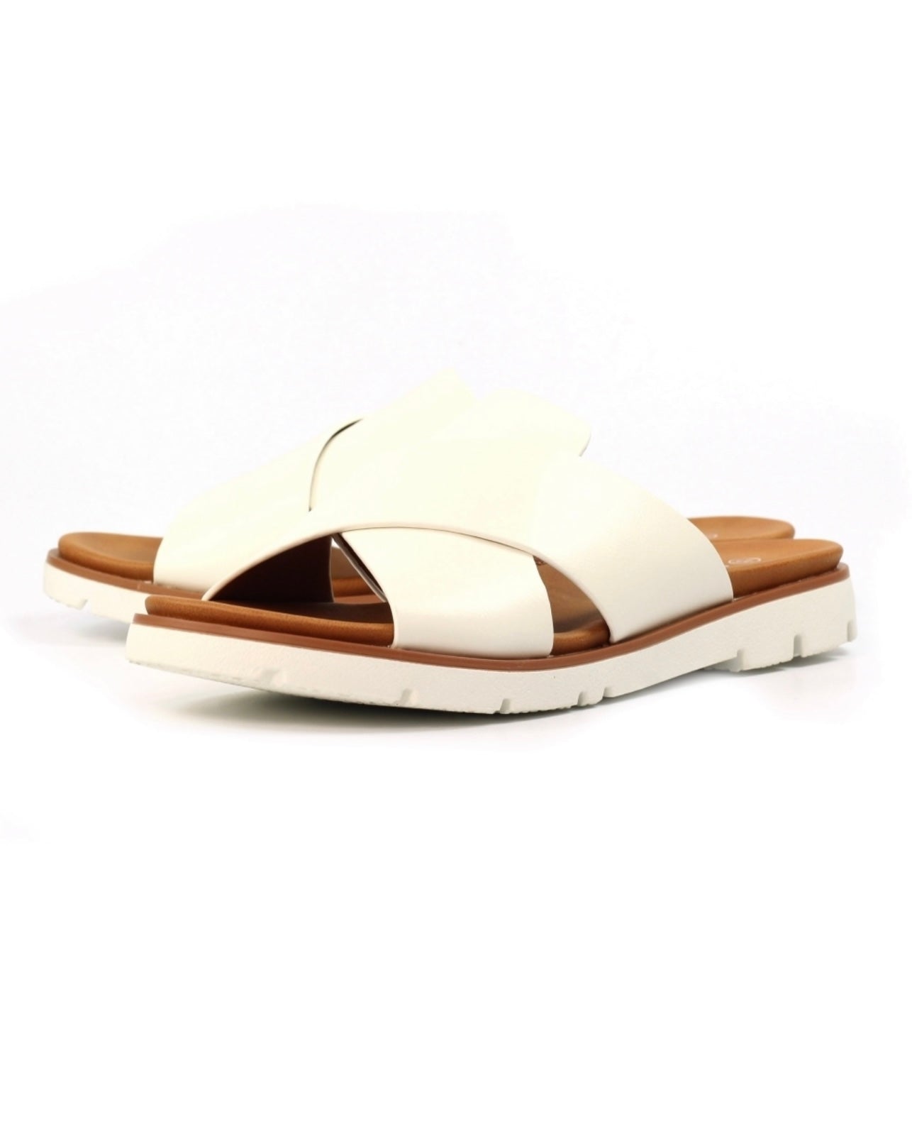 LUNAR- CHLOE MULE SANDAL-WHITE