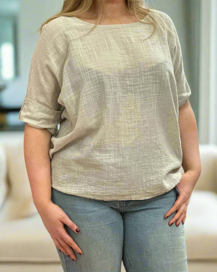 ROSANNA-S/SLV LINEN COTTON TOP MWBASIC