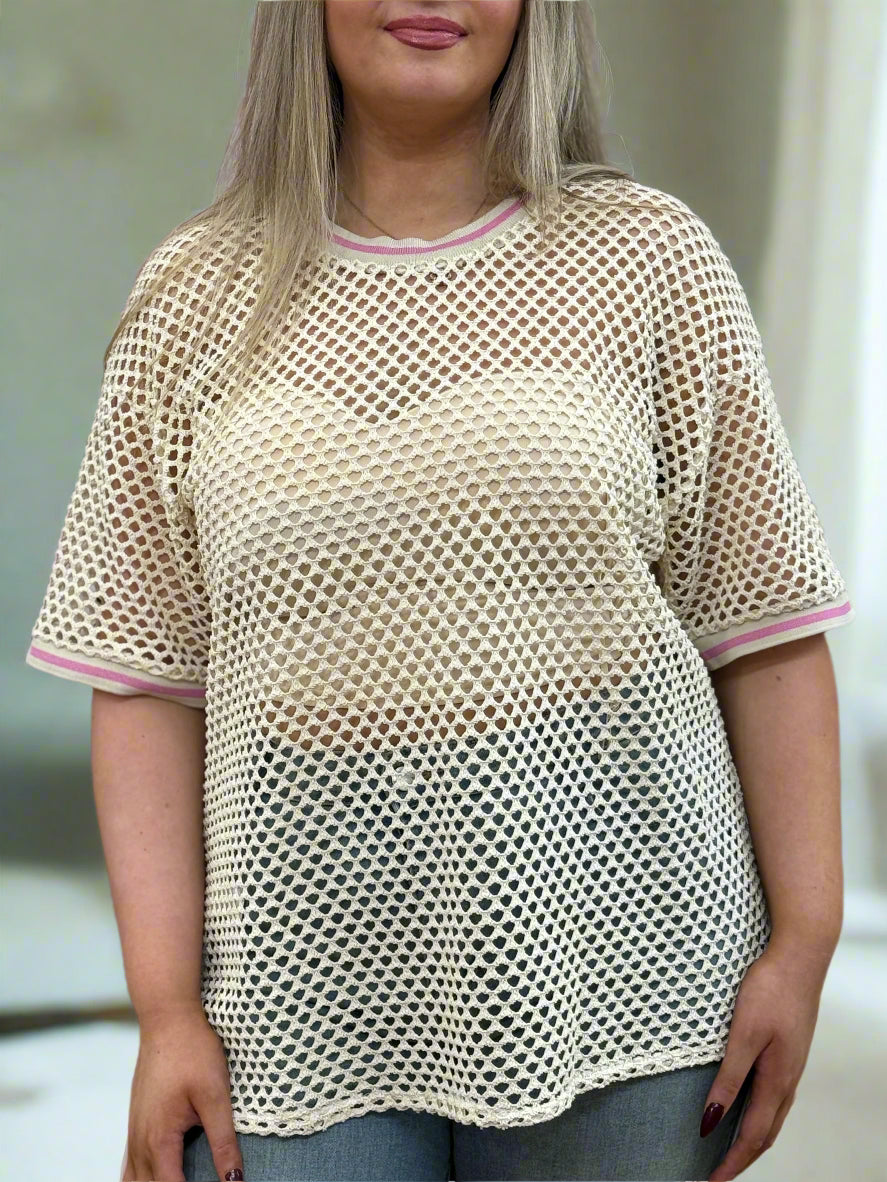 KENZO- CROCHET MESH TEE TOP
