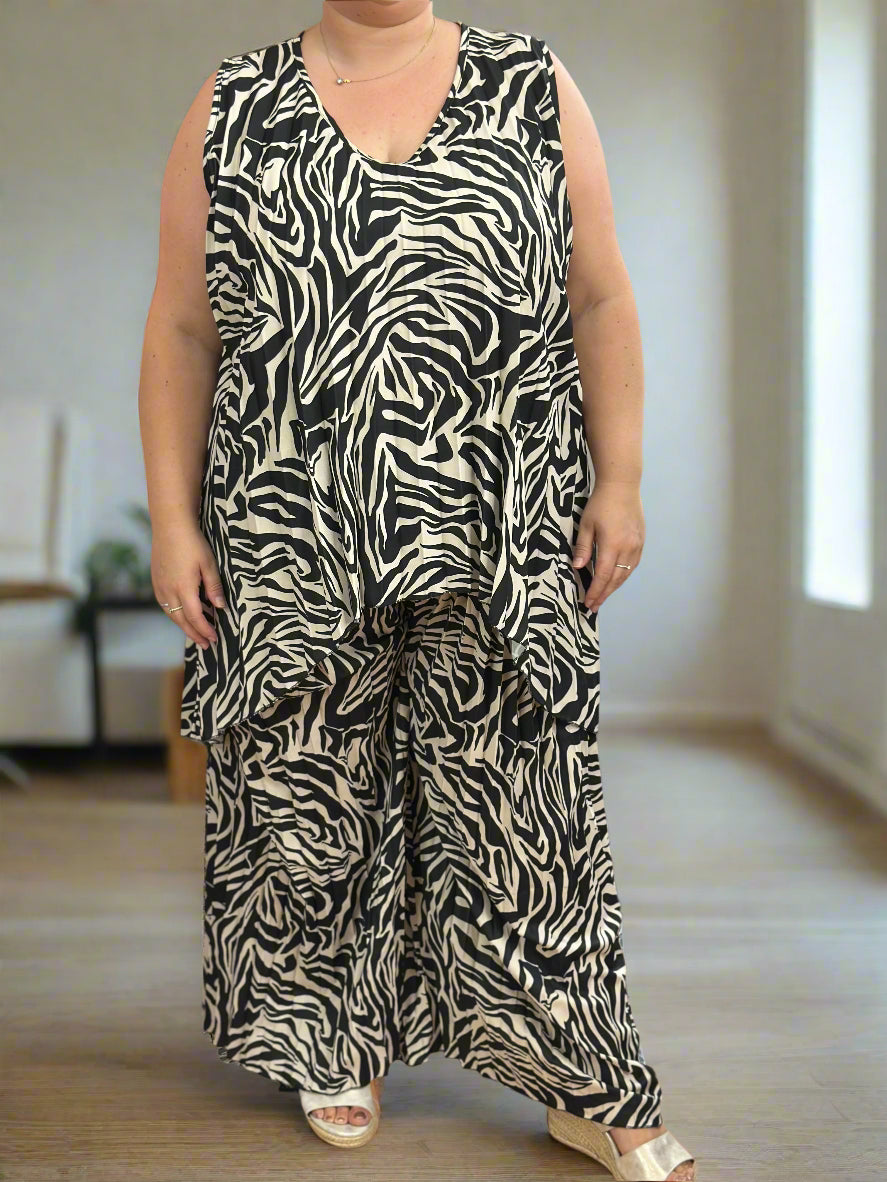 CHESCA PLEATS -ADA PRINT CO-ORD SET- CURVE