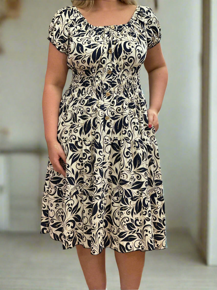 KAT-BARDOT PRINTED MIDI DRESS